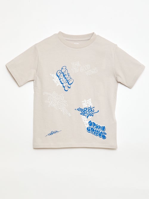 T-shirt met korte mouwen en print - Kiabi