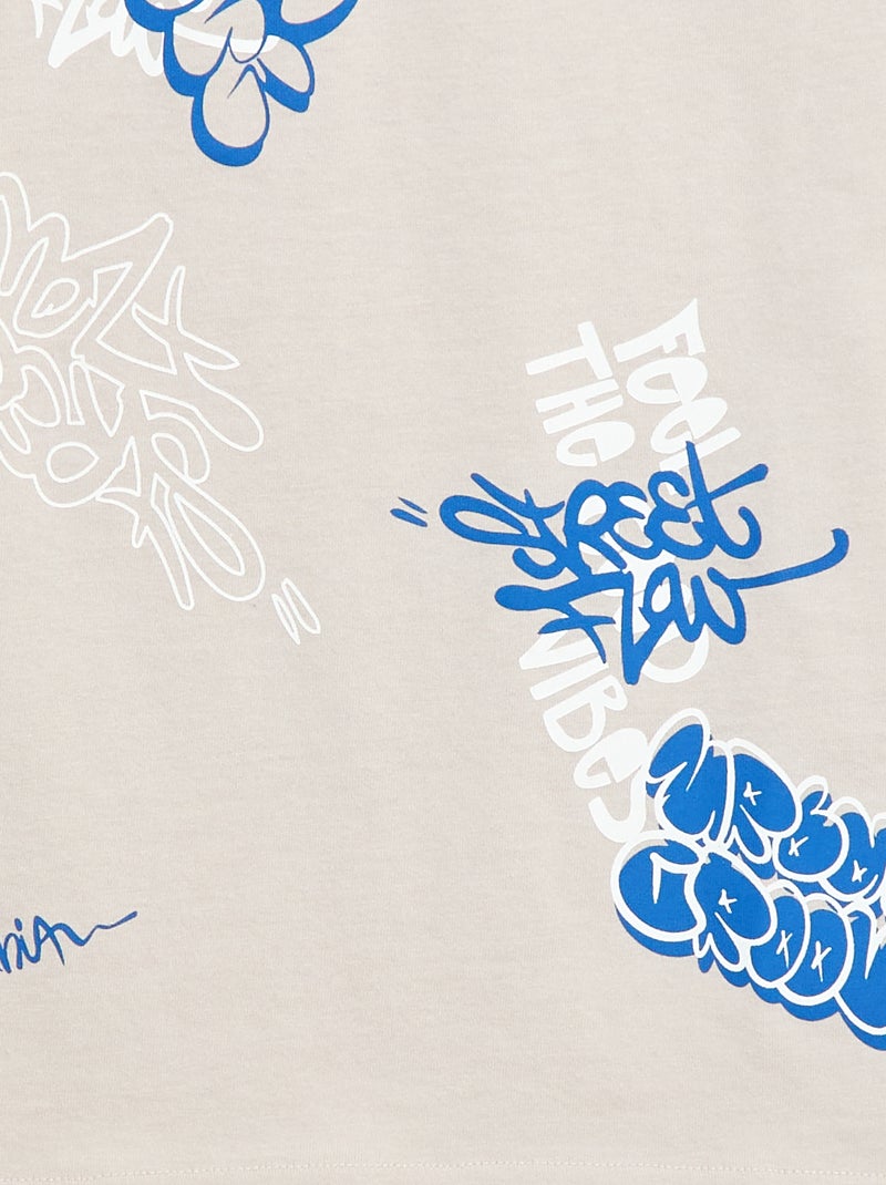 T-shirt met korte mouwen en print Grijs - Kiabi