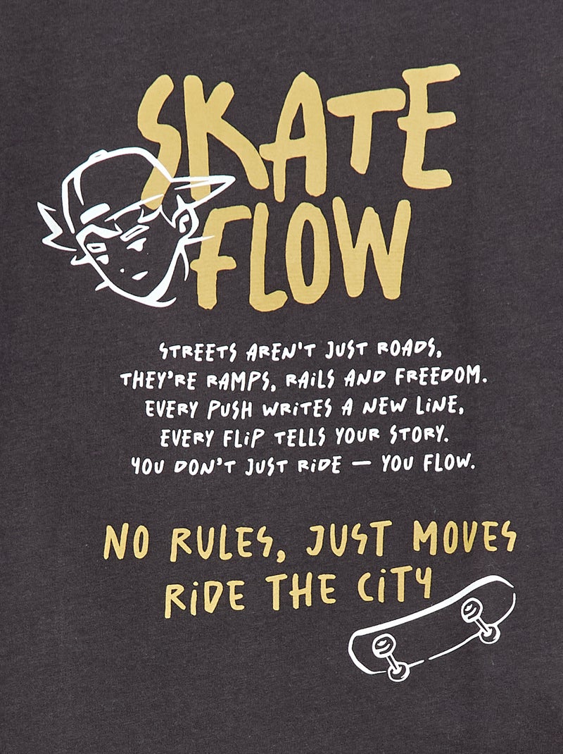 T-shirt met korte mouwen en print Grijs - Kiabi