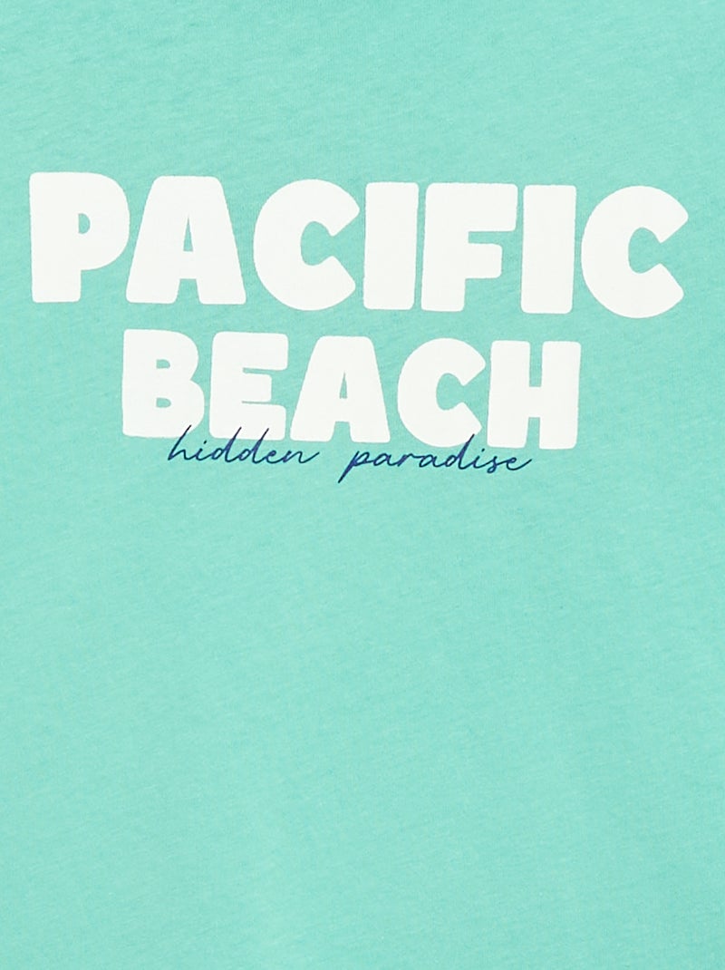 T-shirt met korte mouwen en print Groen - Kiabi