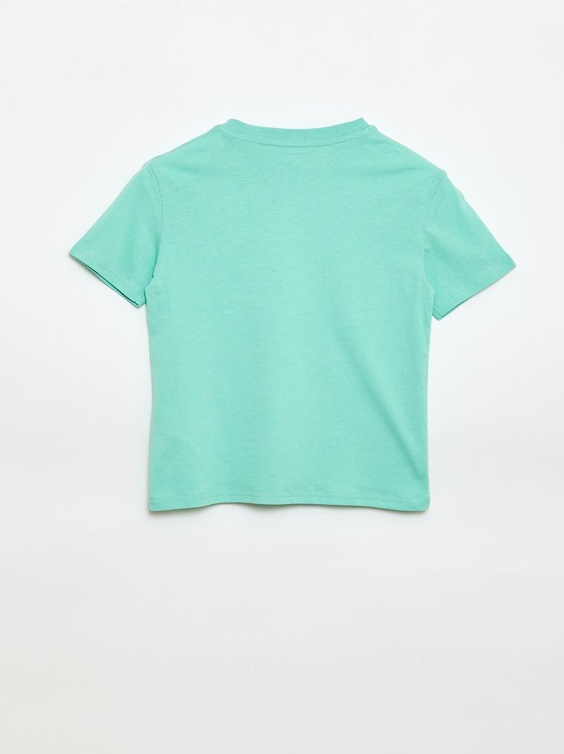 T-shirt met korte mouwen en print Groen - Kiabi