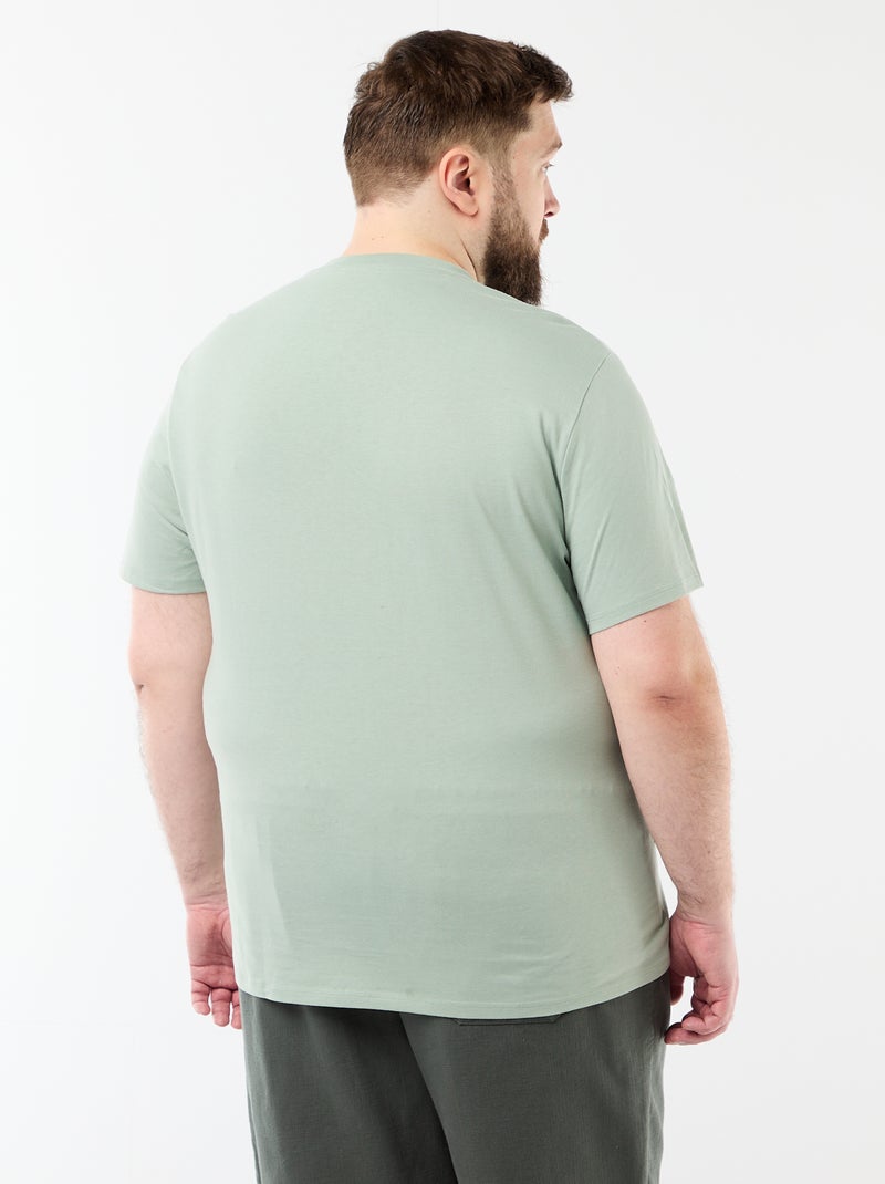 T-shirt met korte mouwen en print Groen - Kiabi
