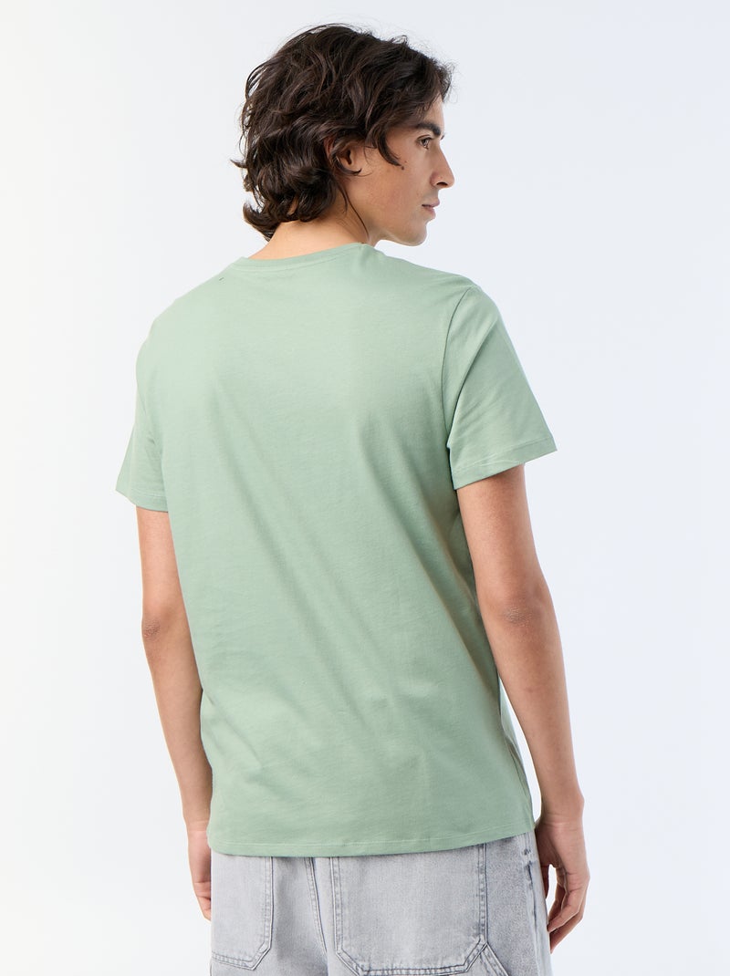 T-shirt met korte mouwen en print Groen - Kiabi
