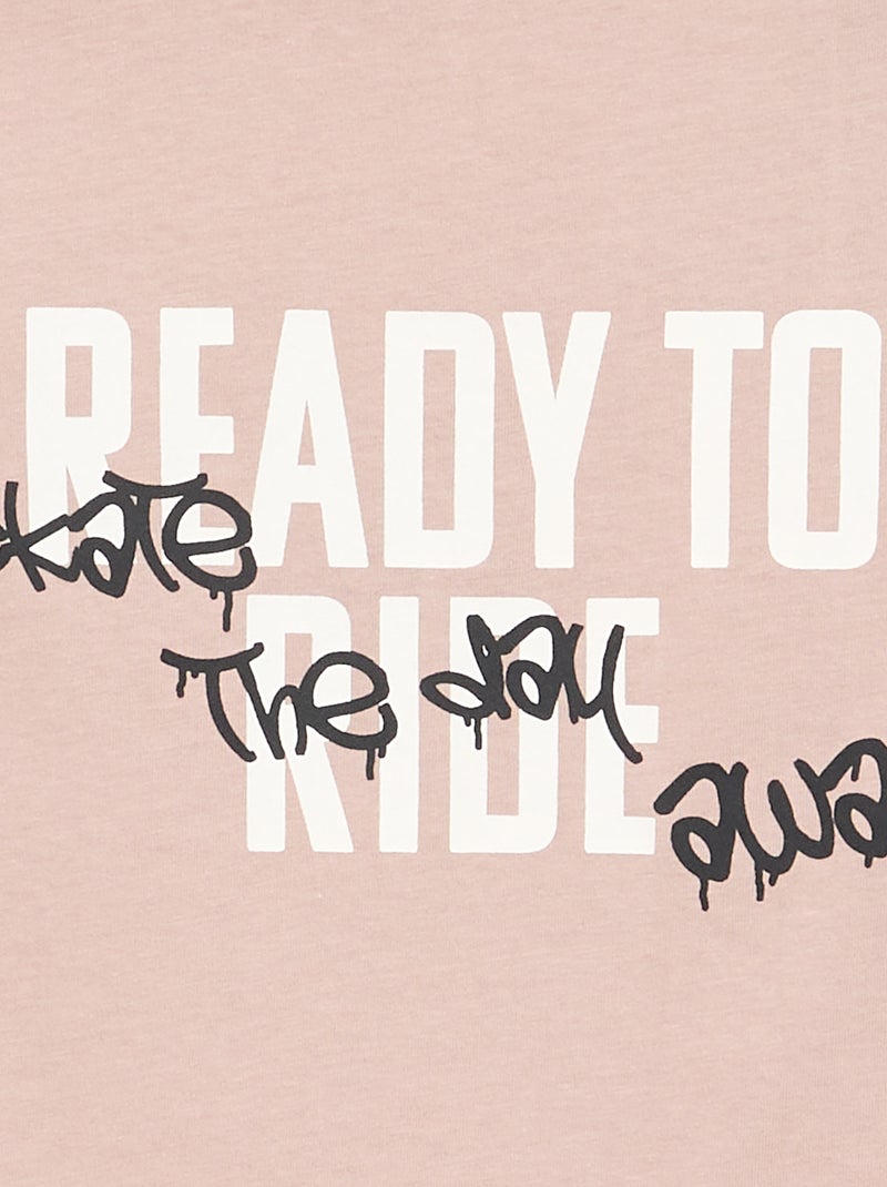 T-shirt met korte mouwen en print Lila - Kiabi