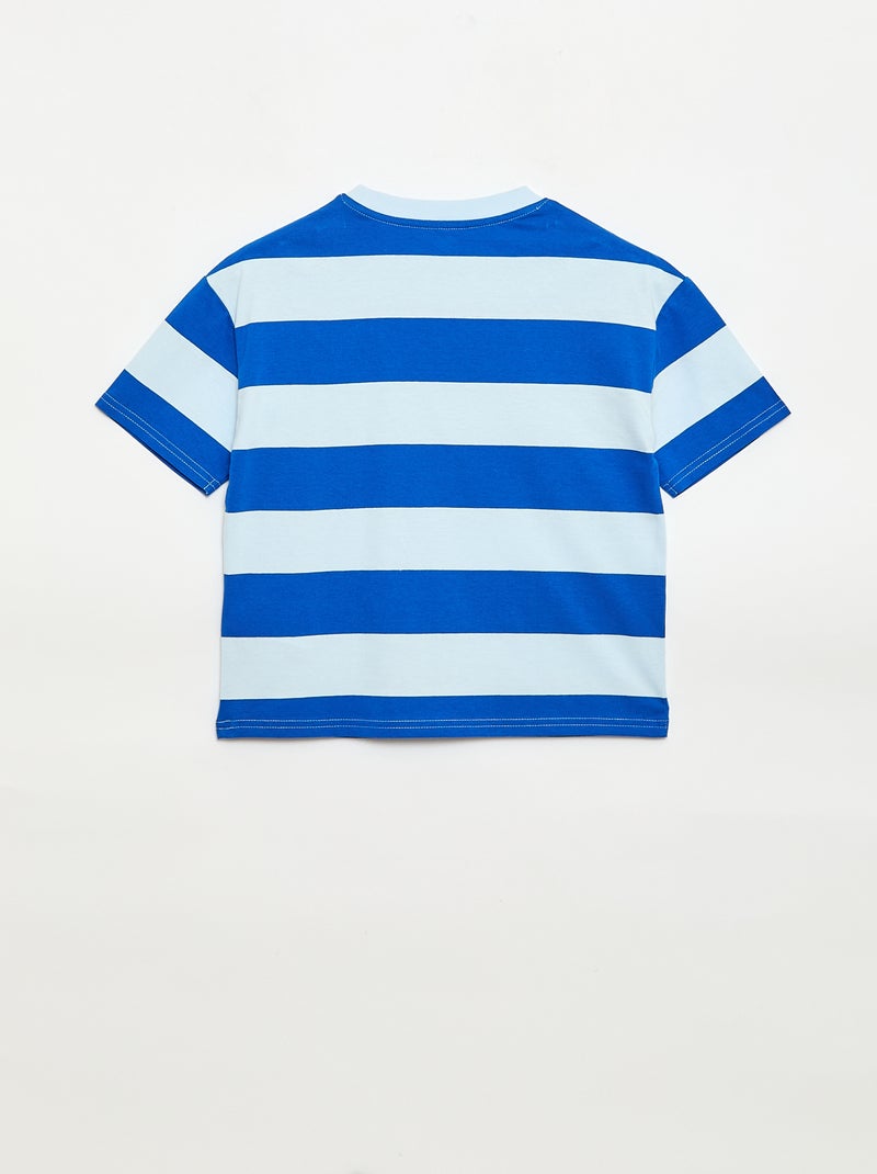 T-shirt met korte mouwen en print op de voorkant Blauw - Kiabi