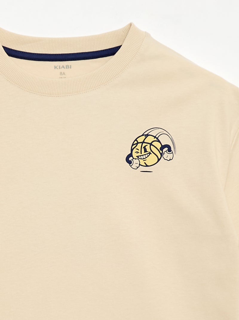 T-shirt met korte mouwen en print op de voorkant Wit - Kiabi