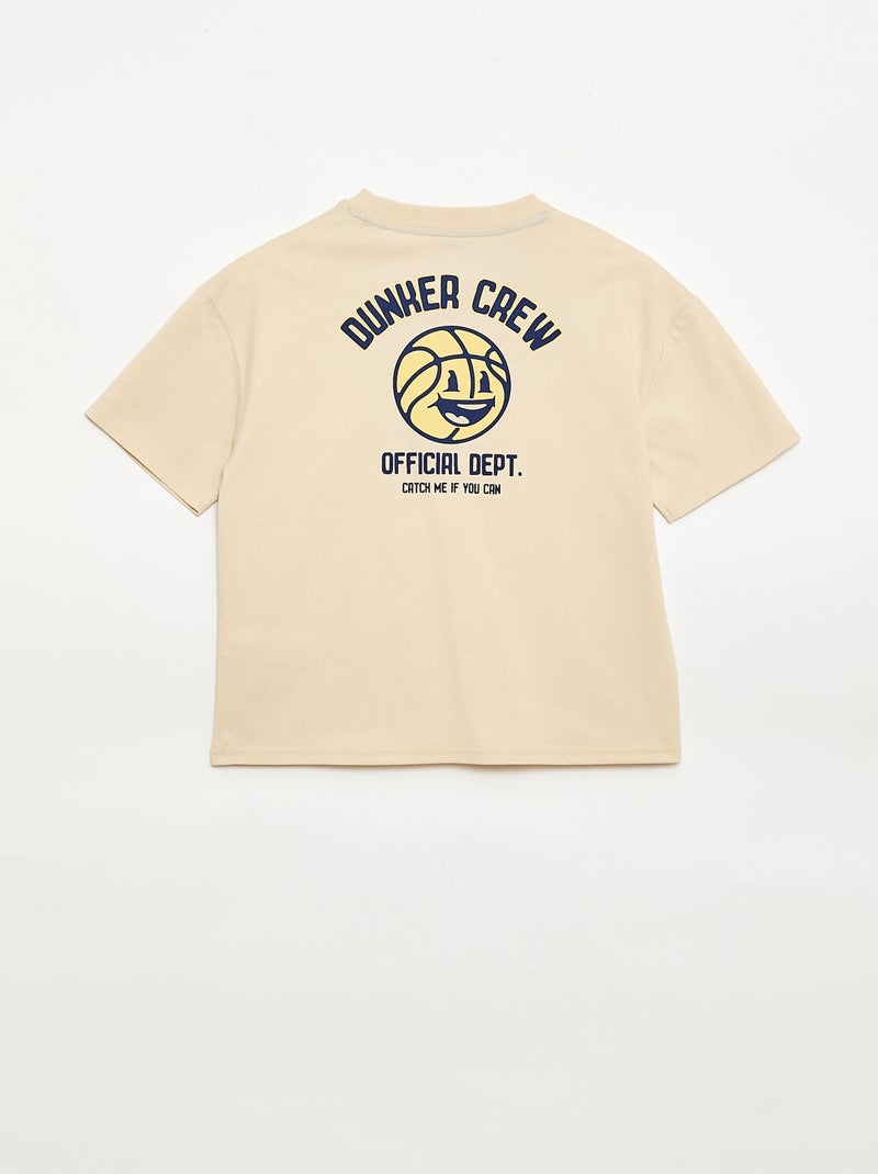 T-shirt met korte mouwen en print op de voorkant Wit - Kiabi