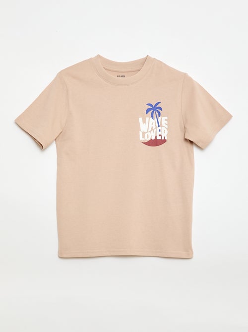 T-shirt met korte mouwen en print op voor- en achterkant - Kiabi