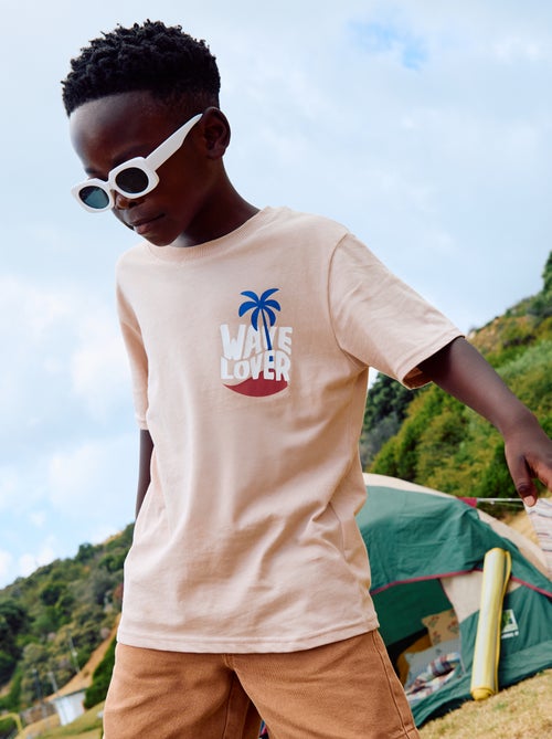T-shirt met korte mouwen en print op voor- en achterkant - Kiabi