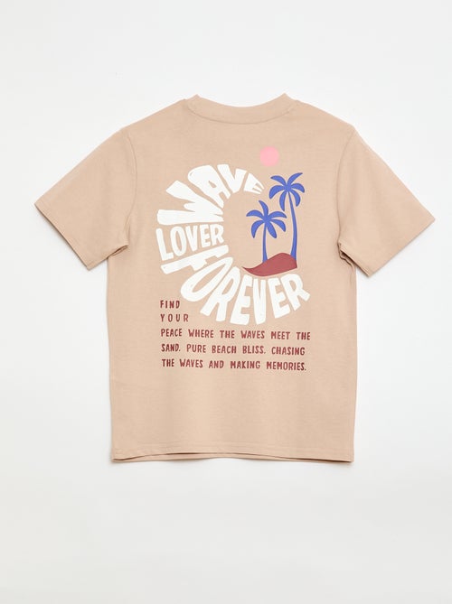 T-shirt met korte mouwen en print op voor- en achterkant - Kiabi