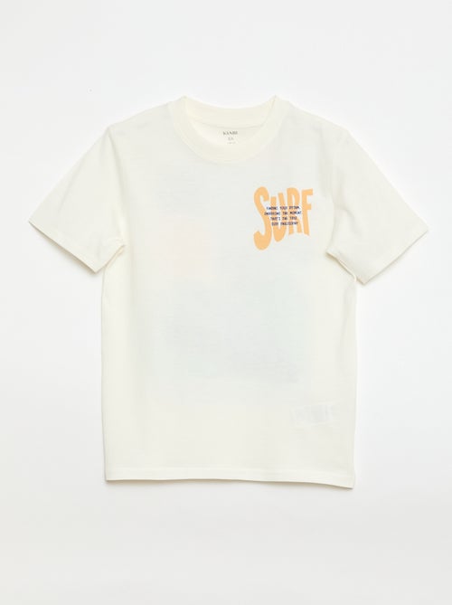 T-shirt met korte mouwen en print op voor- en achterkant - Kiabi