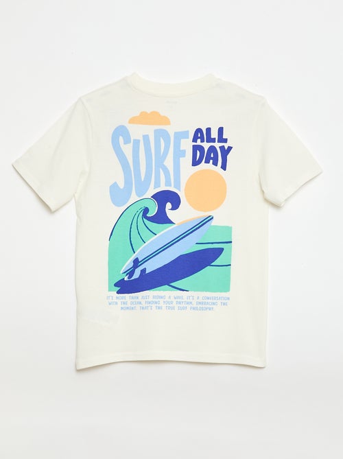 T-shirt met korte mouwen en print op voor- en achterkant - Kiabi