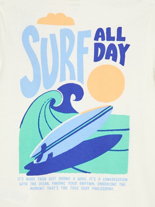 T-shirt met korte mouwen en print op voor- en achterkant - Kiabi
