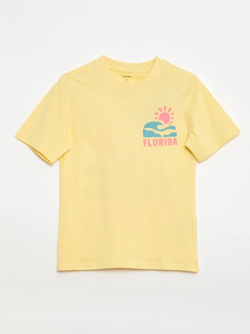 T-shirt met korte mouwen en print op voor- en achterkant - Kiabi
