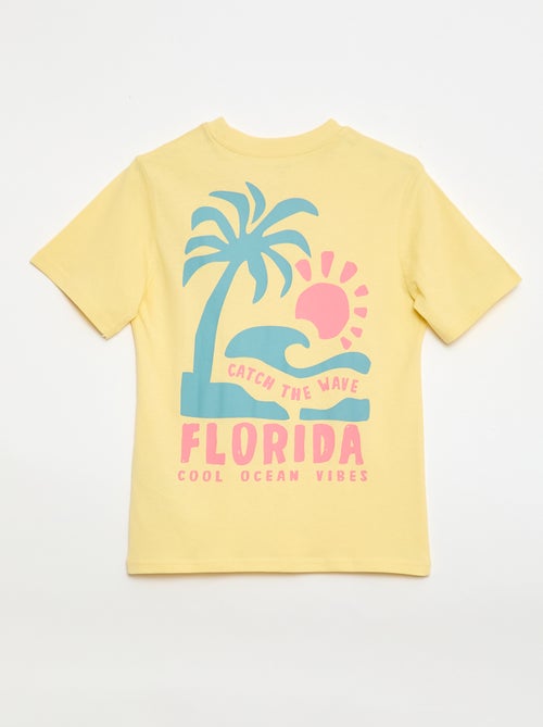 T-shirt met korte mouwen en print op voor- en achterkant - Kiabi