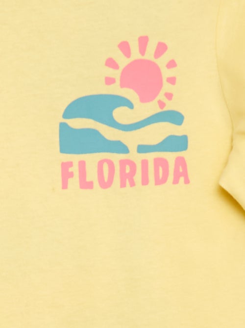 T-shirt met korte mouwen en print op voor- en achterkant - Kiabi