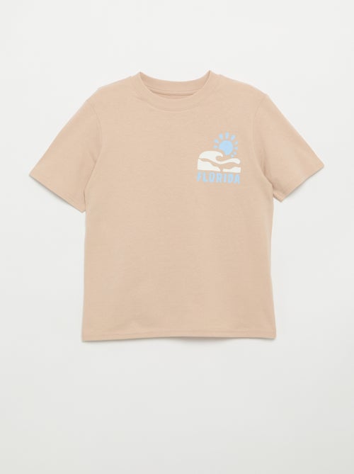 T-shirt met korte mouwen en print op voor- en achterkant - Kiabi