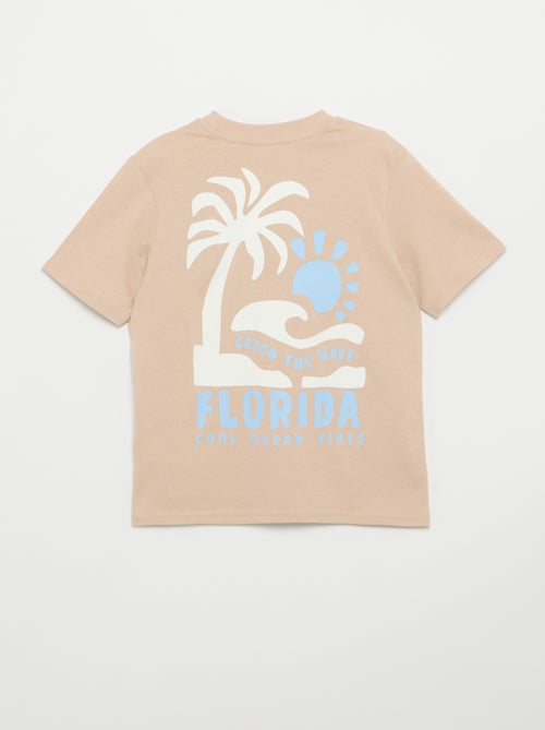 T-shirt met korte mouwen en print op voor- en achterkant - Kiabi