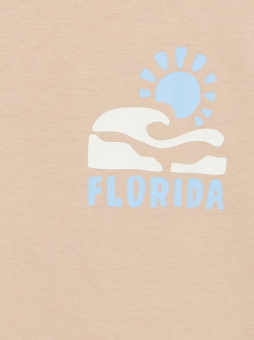 T-shirt met korte mouwen en print op voor- en achterkant - Kiabi