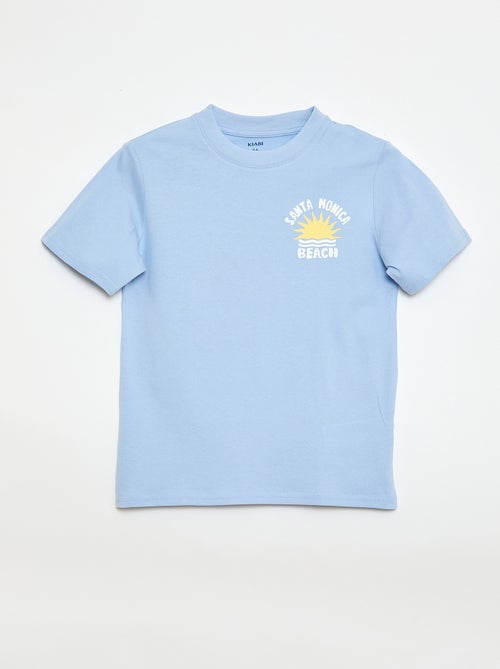 T-shirt met korte mouwen en print op voor- en achterkant - Kiabi