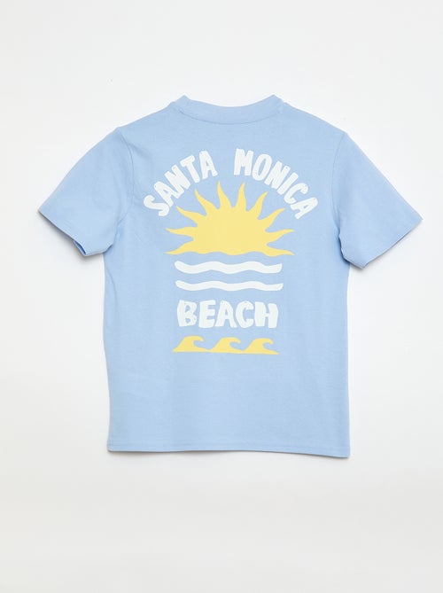 T-shirt met korte mouwen en print op voor- en achterkant - Kiabi