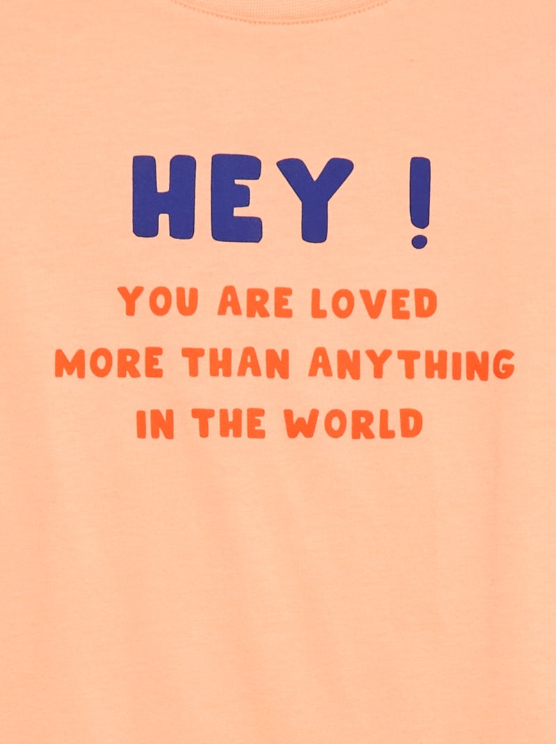 T-shirt met korte mouwen en print Oranje - Kiabi