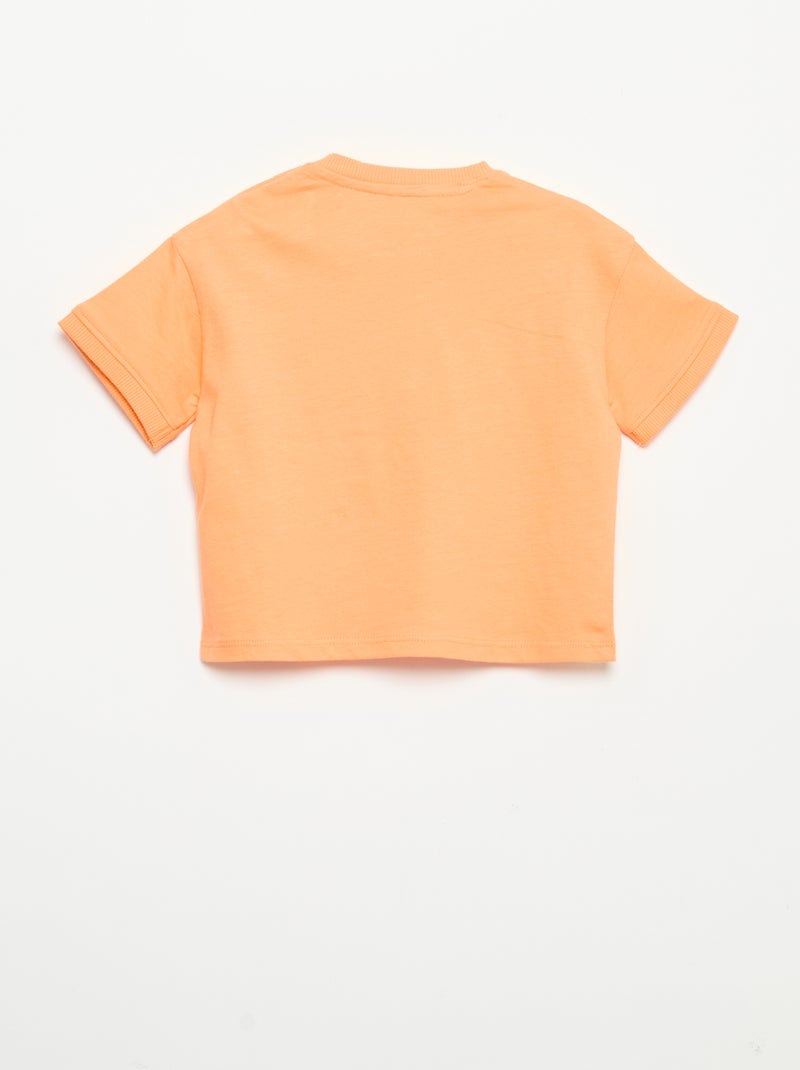 T-shirt met korte mouwen en print Oranje - Kiabi