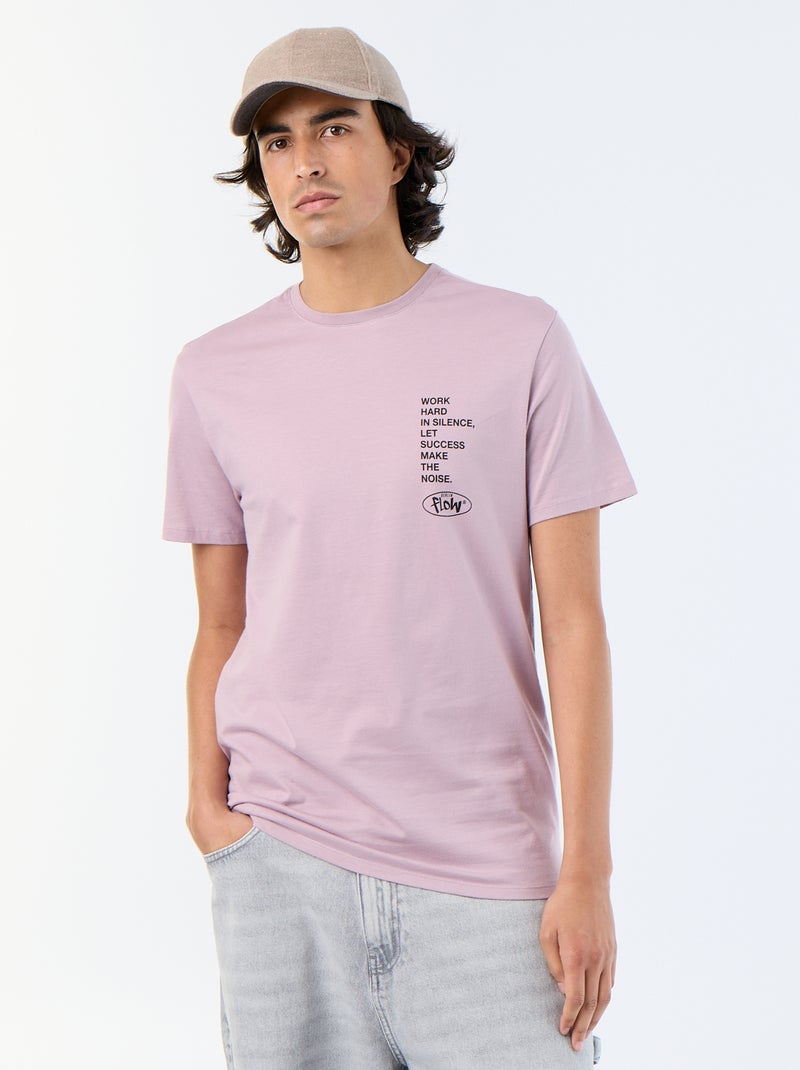 T-shirt met korte mouwen en print Paars - Kiabi