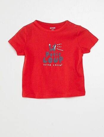 Baby T shirts basics effen of met print rood Kiabi