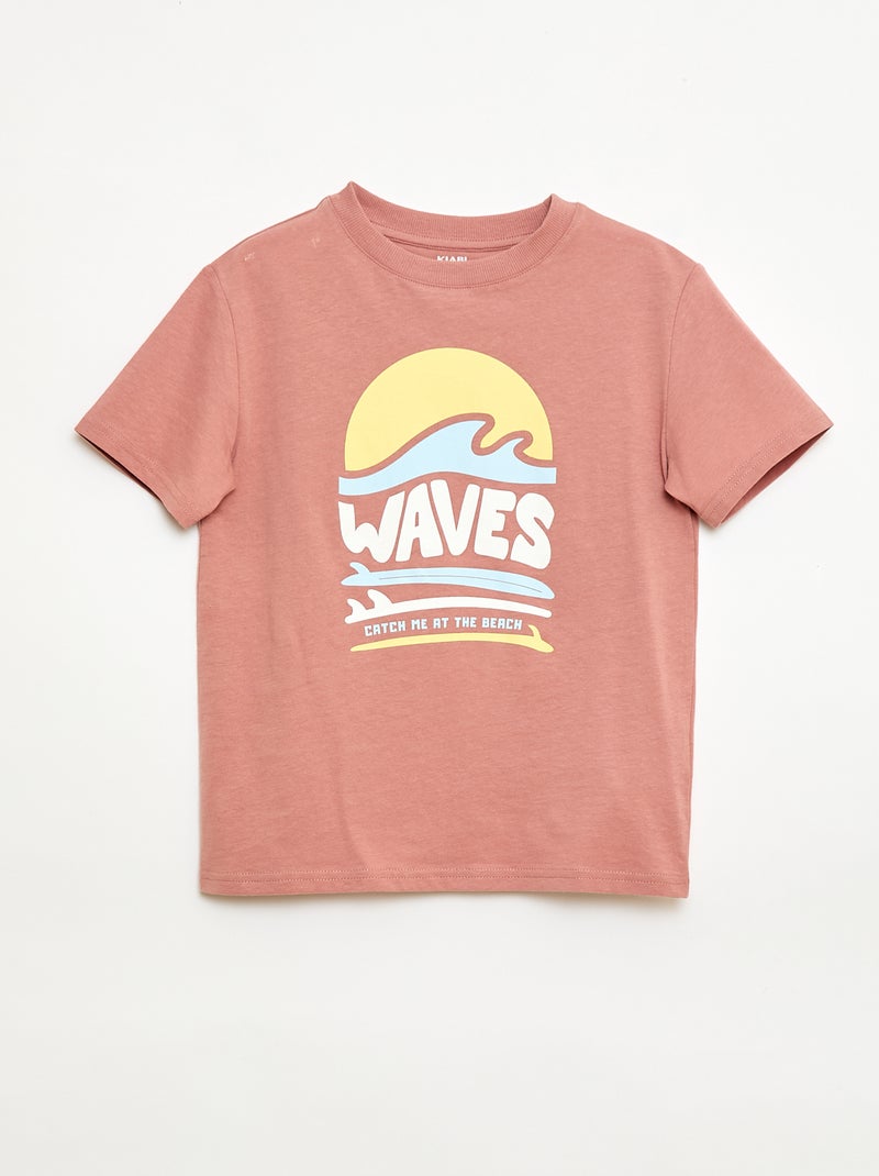 T-shirt met korte mouwen en print Rose - Kiabi