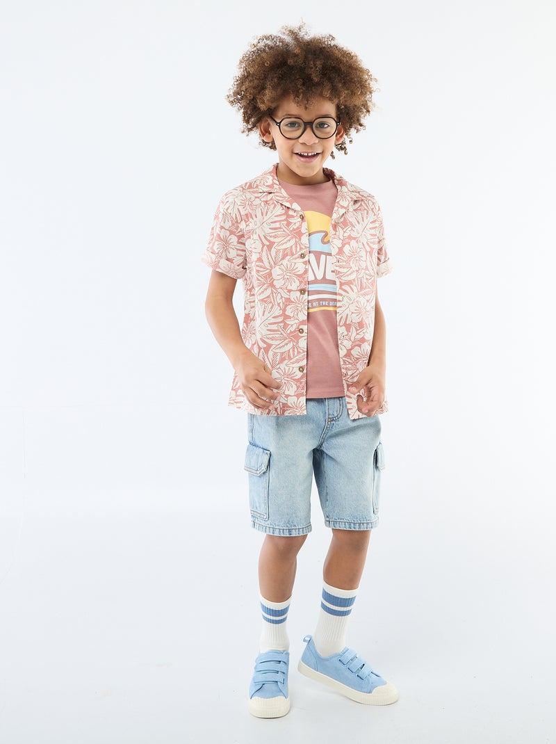 T-shirt met korte mouwen en print Rose - Kiabi