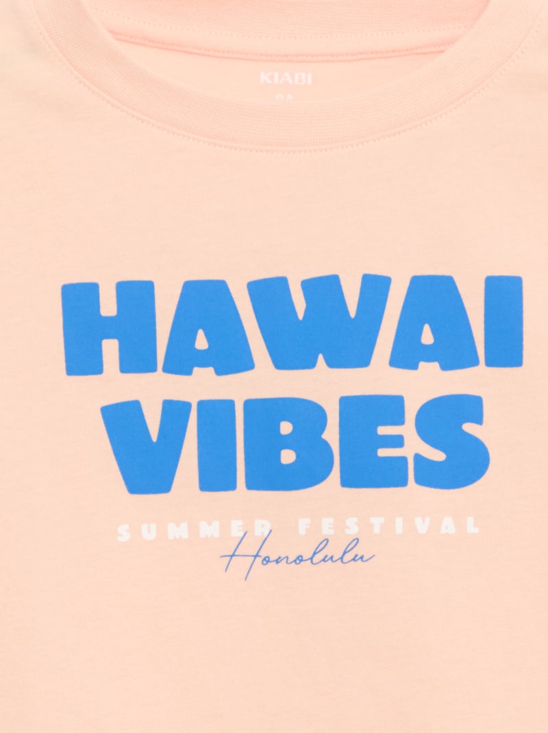 T-shirt met korte mouwen en print Rose - Kiabi