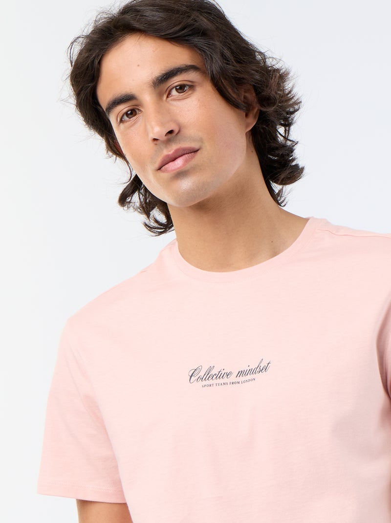 T-shirt met korte mouwen en print Rose - Kiabi