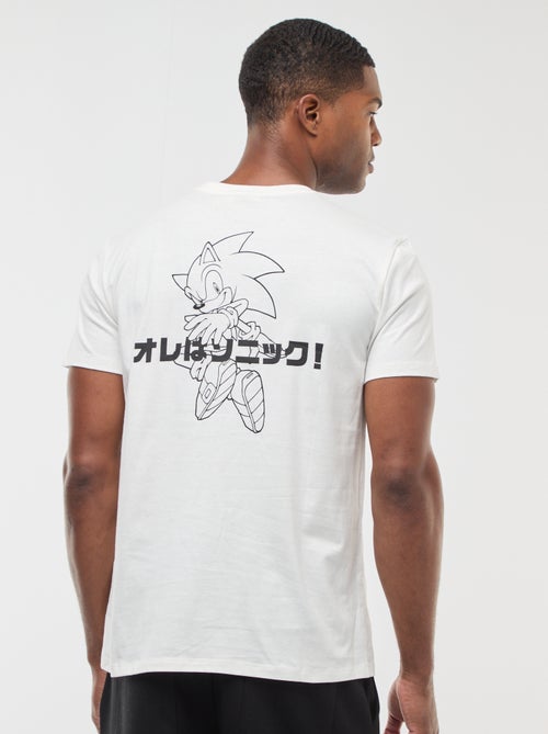 T-shirt met korte mouwen en print voor en achter 'Sonic' - Kiabi