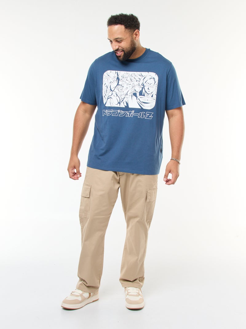 T-shirt met korte mouwen en print voor/achter 'Dragon Ball Z' Blauw - Kiabi