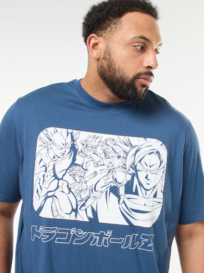 T-shirt met korte mouwen en print voor/achter 'Dragon Ball Z' Blauw - Kiabi