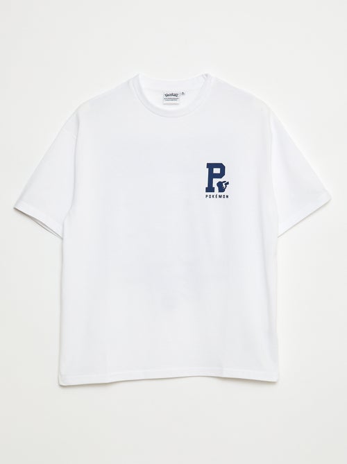 T-shirt met korte mouwen en print voor/achter 'Pikachu' 'Pokémon' - Kiabi
