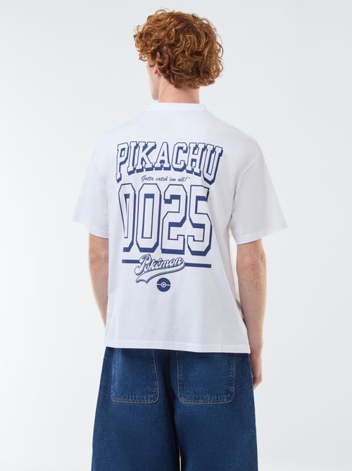 T-shirt met korte mouwen en print voor/achter 'Pikachu' 'Pokémon' - Kiabi