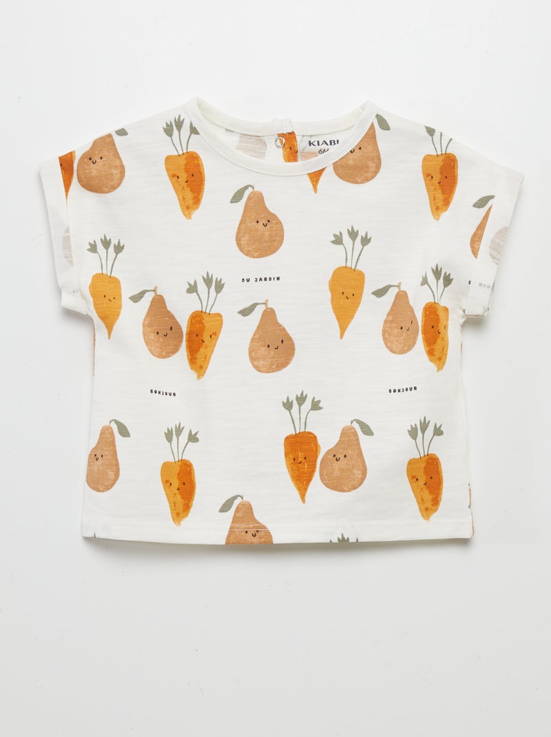 T-shirt met korte mouwen en print WIT - Kiabi