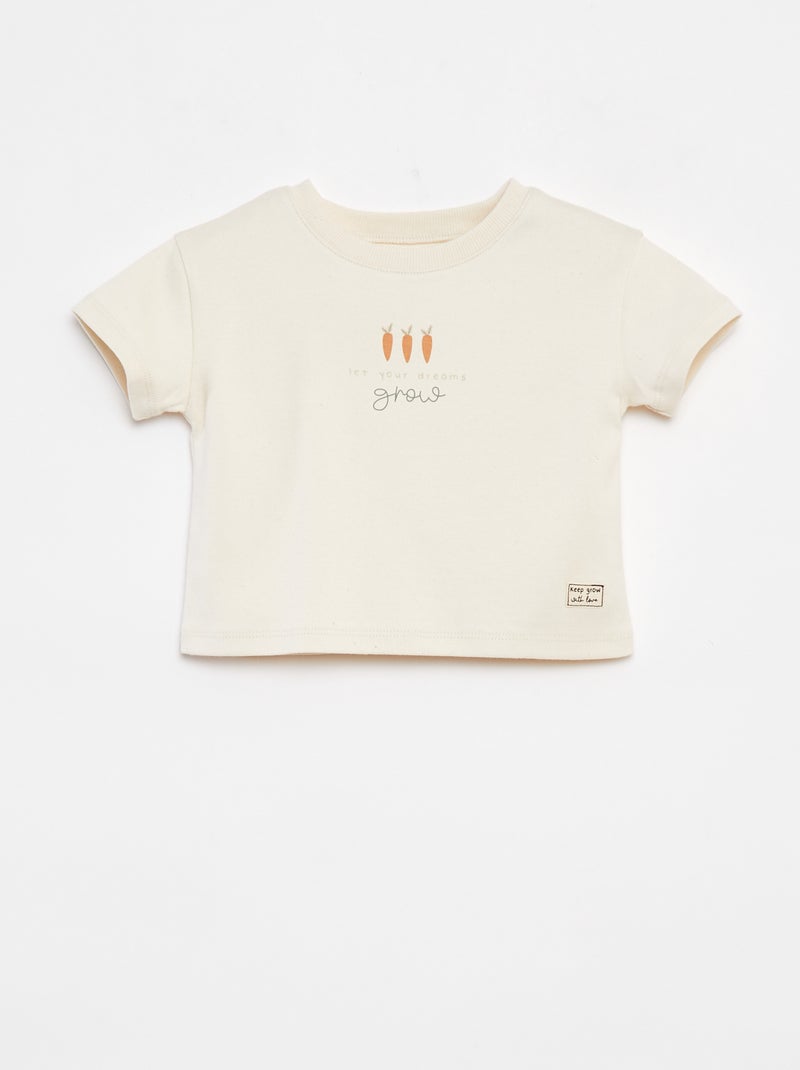 T-shirt met korte mouwen en print WIT - Kiabi