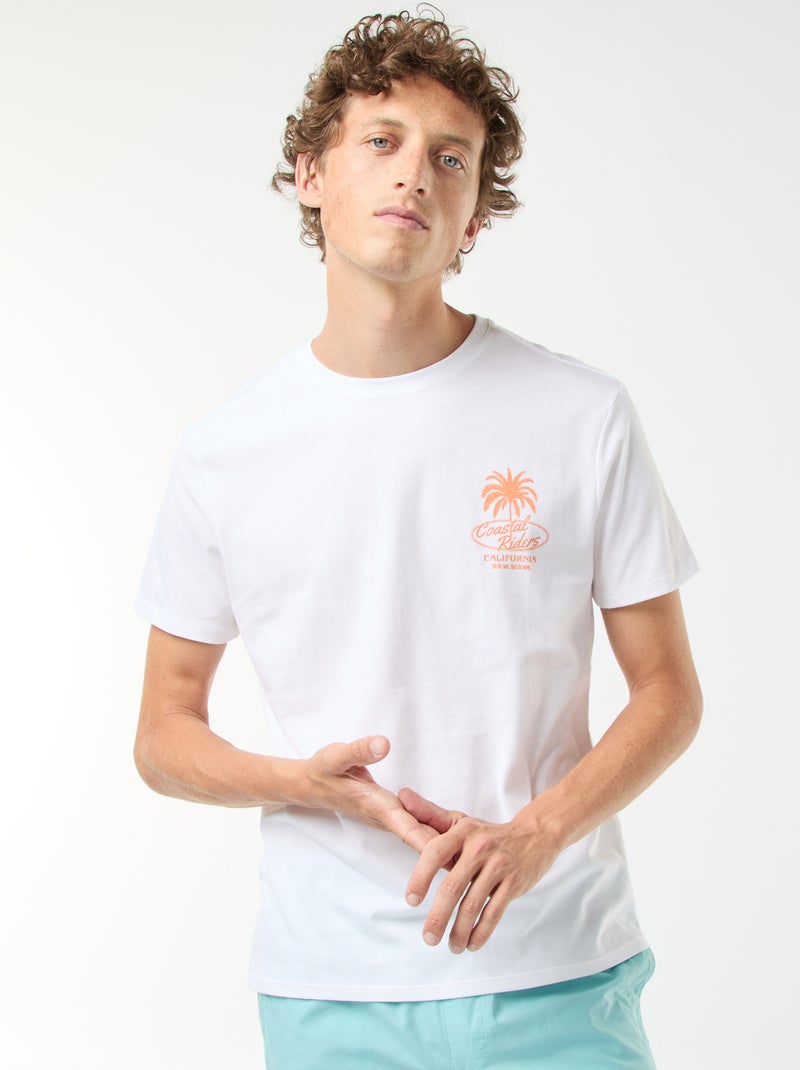 T-shirt met korte mouwen en print Wit - Kiabi