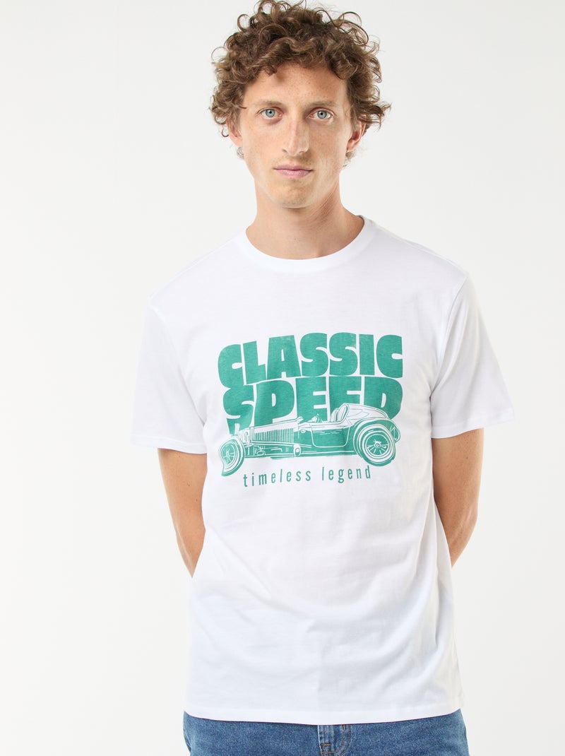 T-shirt met korte mouwen en print Wit - Kiabi