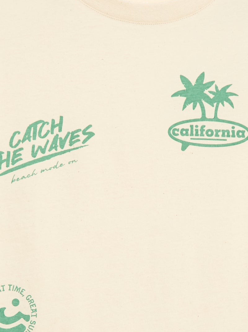 T-shirt met korte mouwen en print Wit - Kiabi