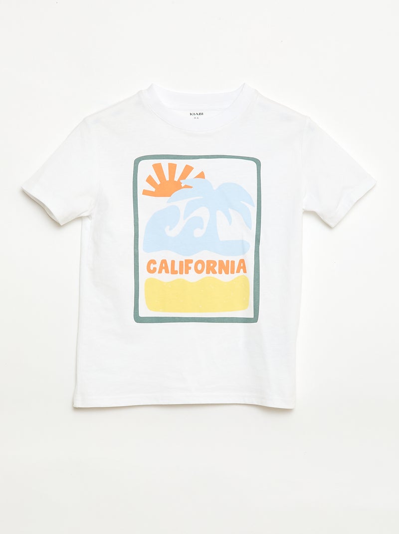 T-shirt met korte mouwen en print Wit - Kiabi