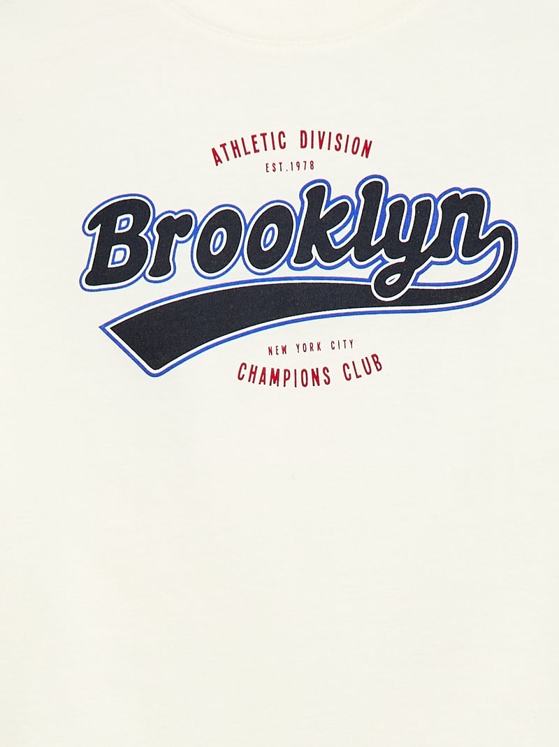 T-shirt met korte mouwen en print Wit - Kiabi