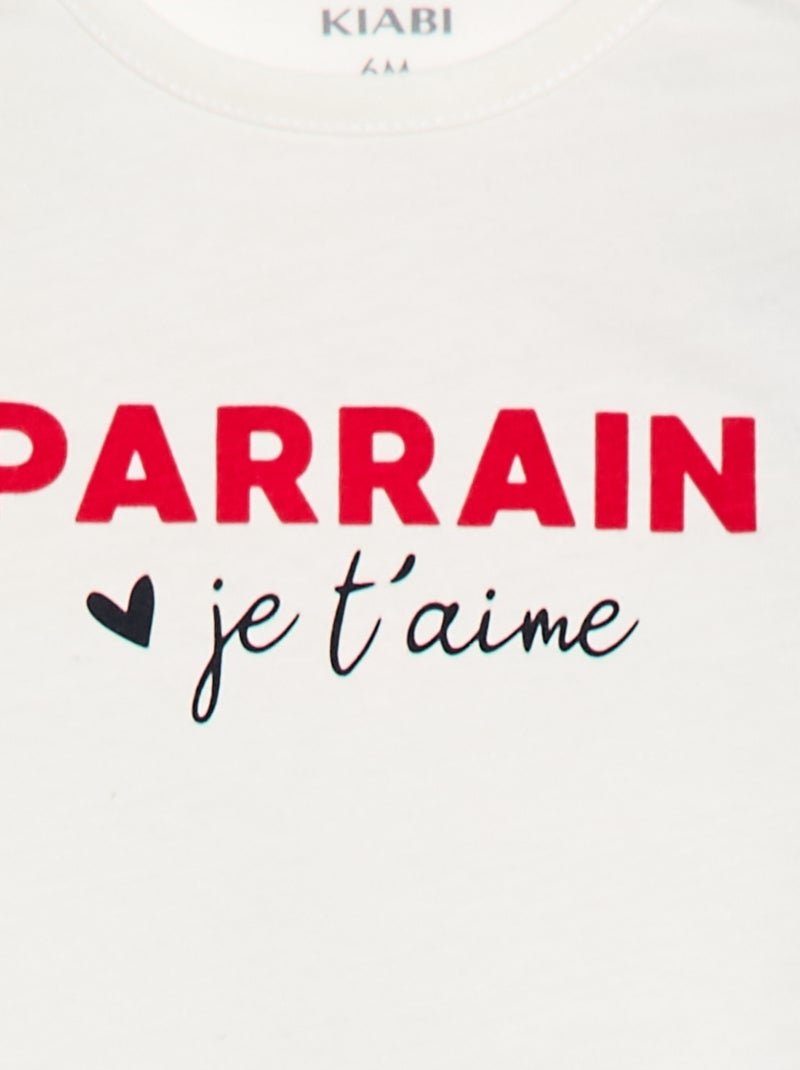 T-shirt met korte mouwen en print Wit - Kiabi