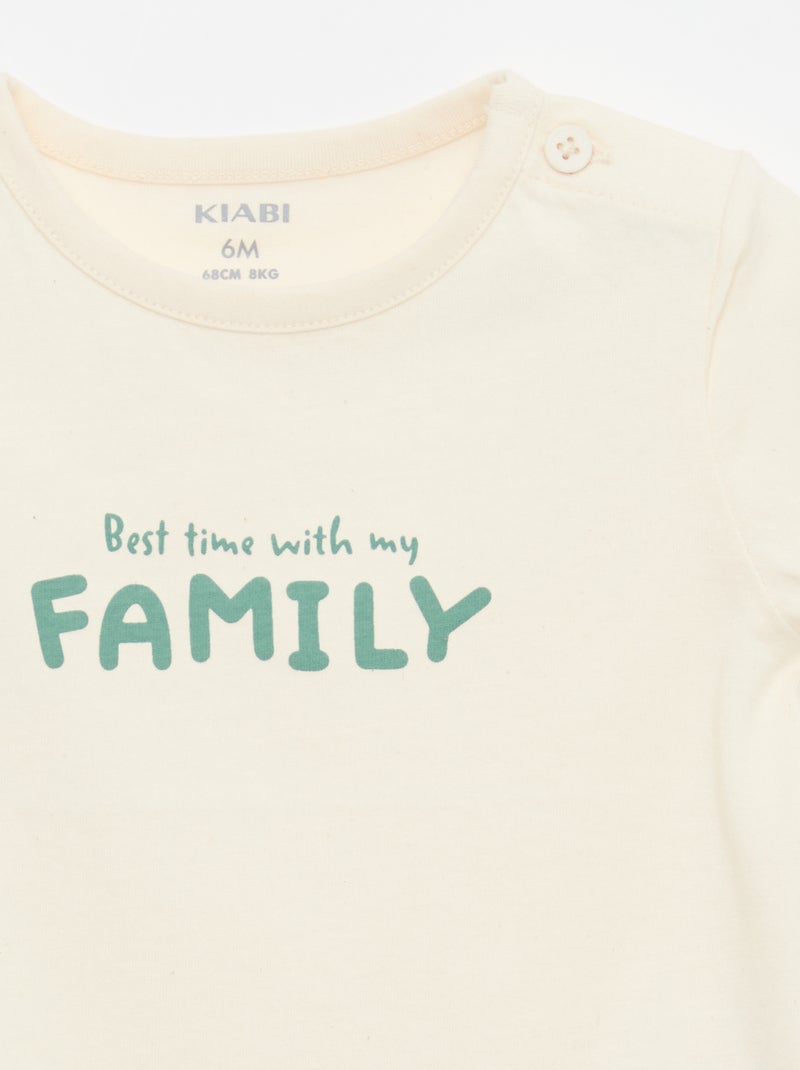 T-shirt met korte mouwen en print Wit - Kiabi