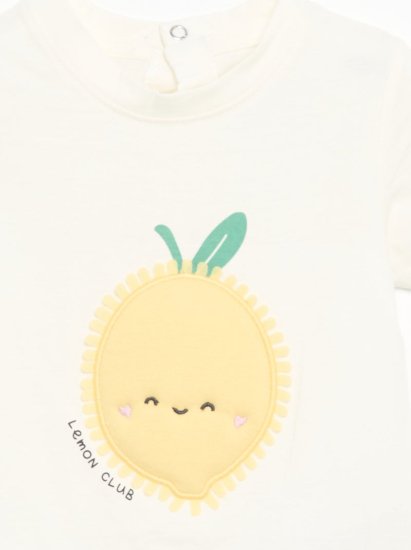 T-shirt met korte mouwen en print Wit - Kiabi