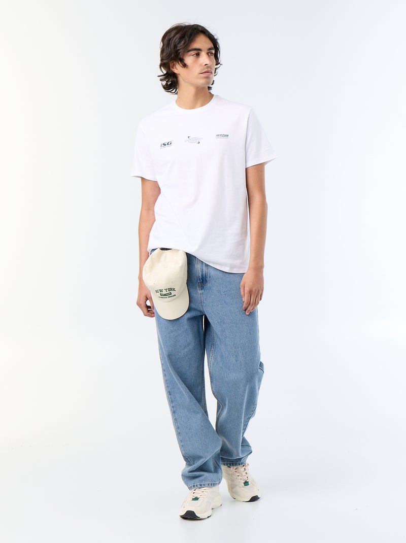 T-shirt met korte mouwen en print Wit - Kiabi