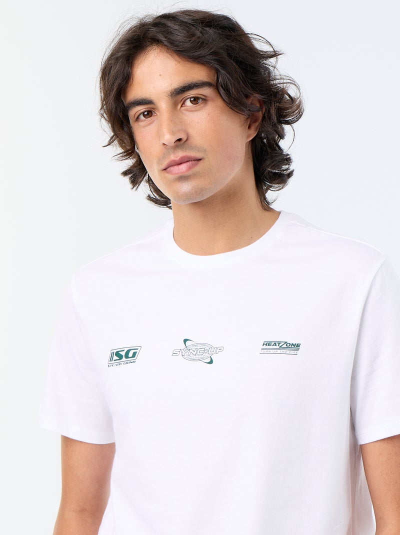 T-shirt met korte mouwen en print Wit - Kiabi